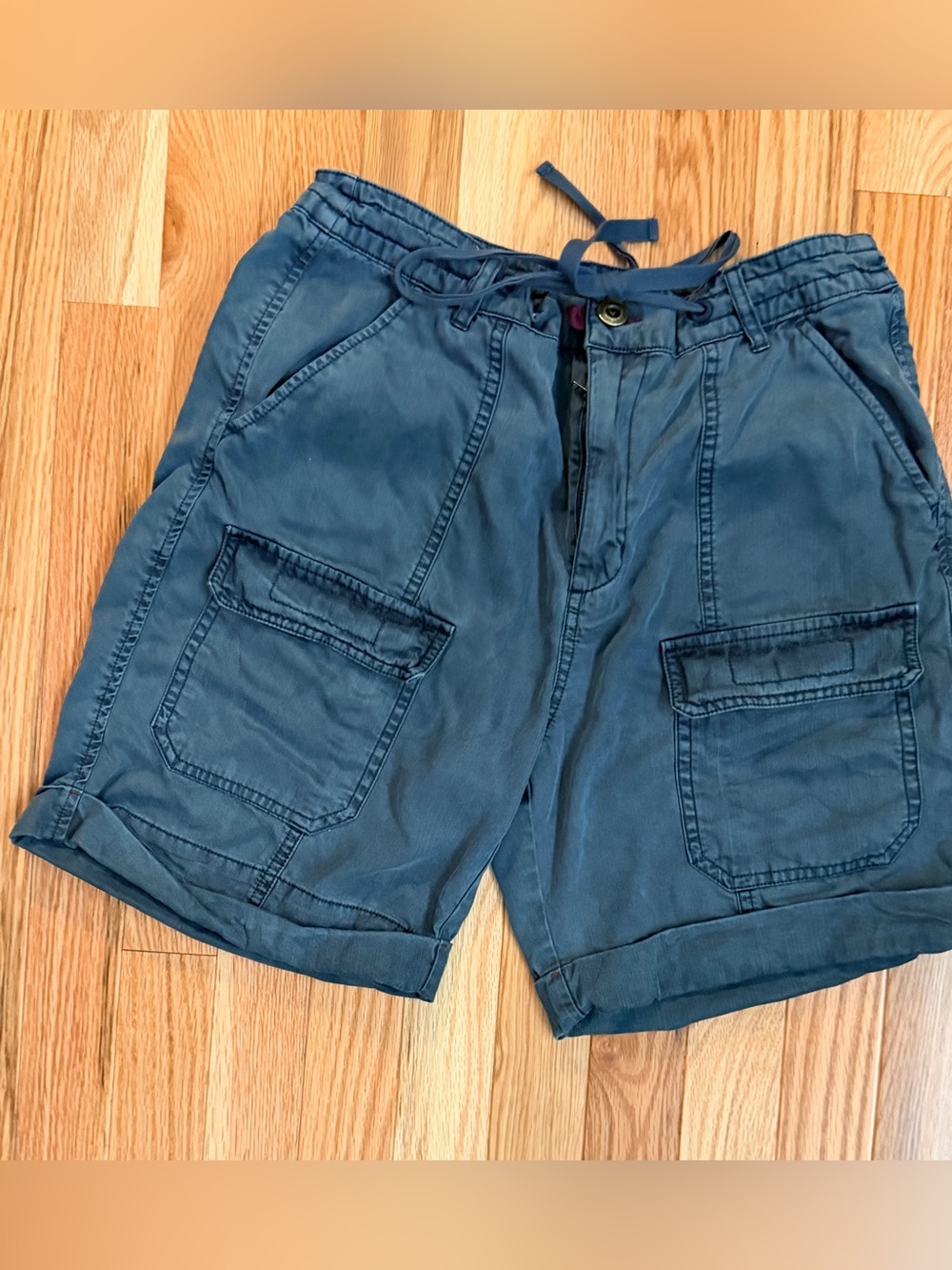 Sundance lightweight Casual Cargo Drawstring Shorts - Blue